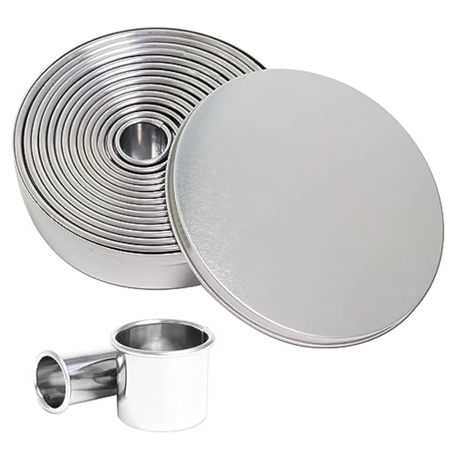 

Набор формочек для печенья, 14 шт., круглые формочки для печенья, набор формочек из нержавеющей стали, как формочки для печенья, формочки для кондитерских изделий и формочки для пончиков.