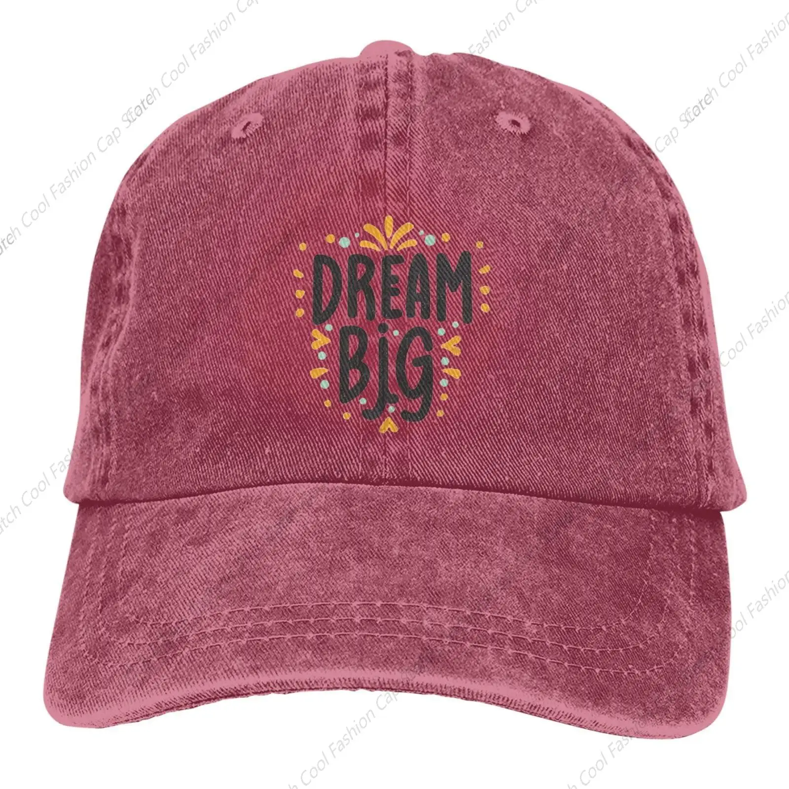 

Dream Big Baseball Cap for Men Women Vintage Trucker Denim Hat Washed Cotton Fashion Unisex Adjustable Sports