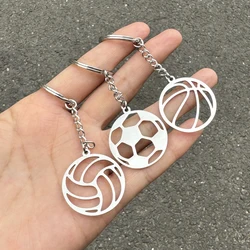 Fashion Basketball Keychains Punk Volleyball Soccer Metal Pendant Key Rings for Women Men Handbag Decoration Friendship Gift