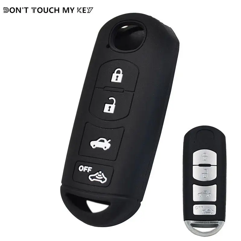 4 Button Silicone Remote Key Case Cover For MAZDA 3 5 6 CX-5 CX-7 CX-9 Miata MX-5 Axela Fob Shell Skin Keyring Holder Protector