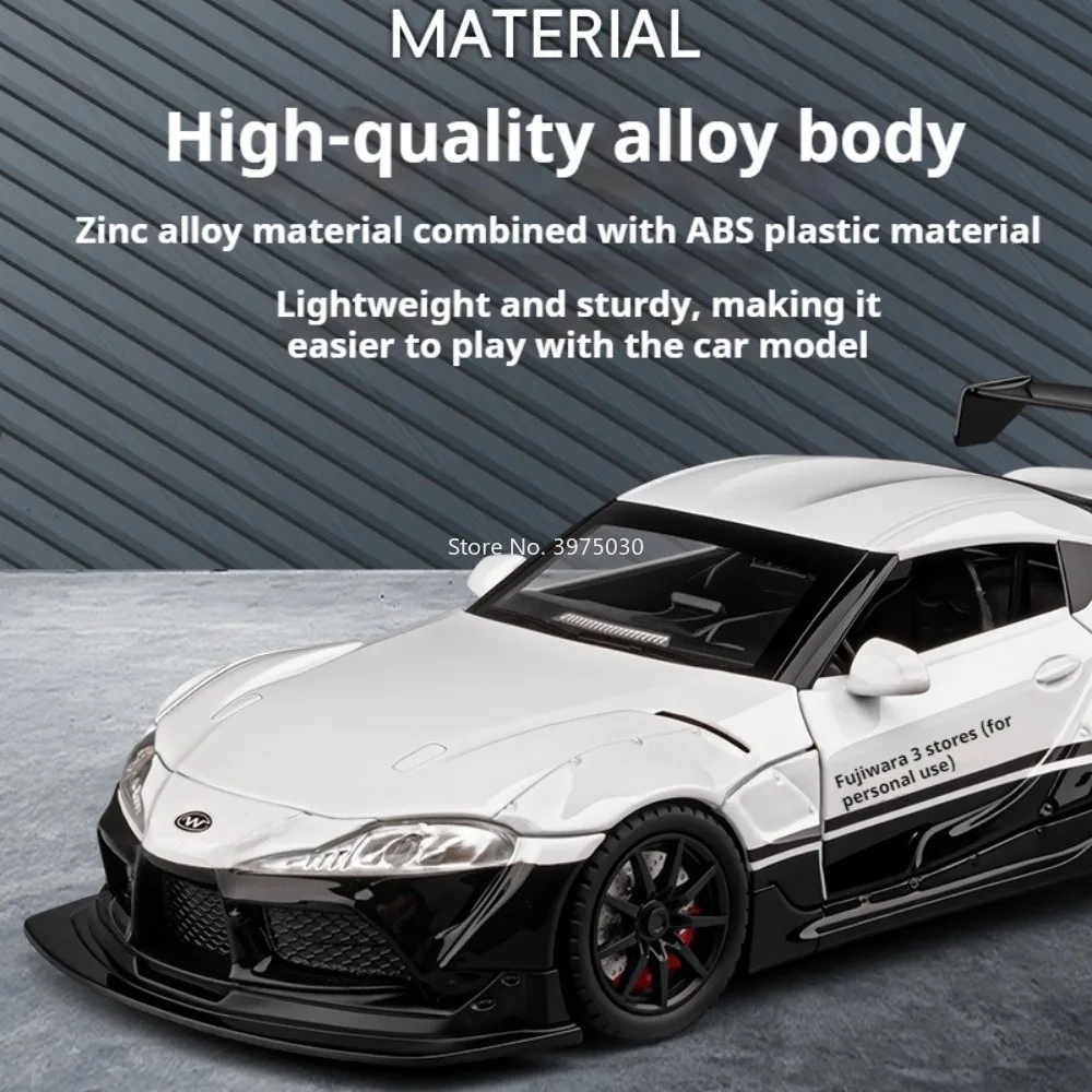 Toyota Supra im Maßstab 1:22 ‌   Modelle Autos Legierung Diecast Spielzeug mit Zurückziehen Licht Sound Miniatur Sportwagen Modell Kinder Weihnachten Spielzeug