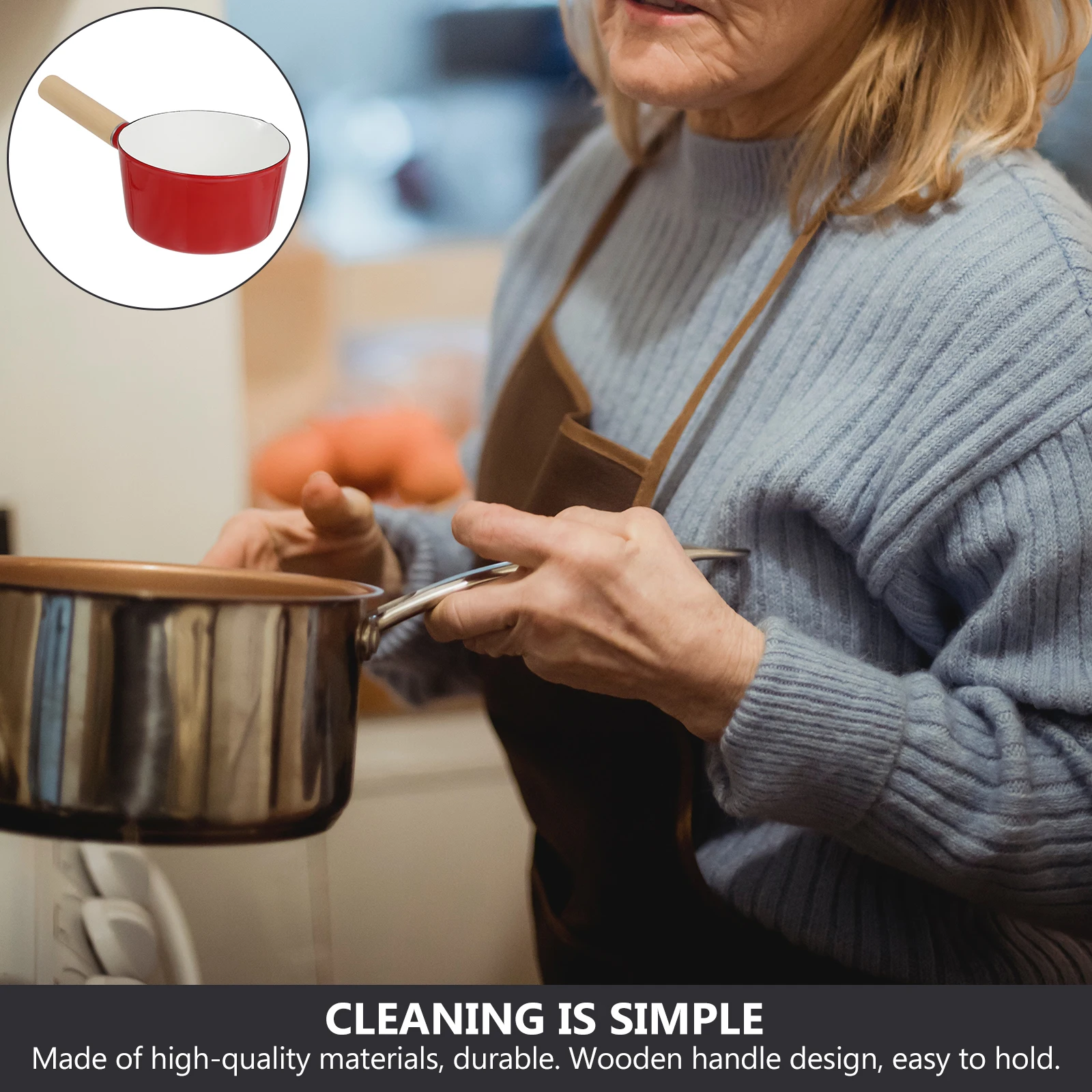 

1pc Baby Food Cooking Mini Milk Pot Enamel Saucepan Non-Stick Soup Pan Household Kitchen Cookware Stew Pot For Milk Noodles Soup