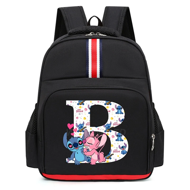 

Lilo Stitch Backpack Cartoon A-Z 26 Alphabet Boys Girls School Bag Waterproof Kids Backpack Anime Letters Knapsack School Gifts
