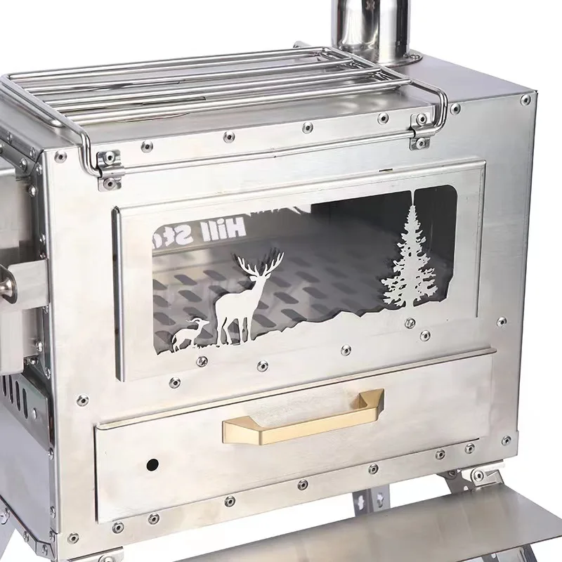 OEM Campingkocher متعدد الحجم للطي الطبخ في الهواء الطلق خيمة داخلي التدفئة الحطب فرن المحمولة حرق الخشب موقد للتخييم