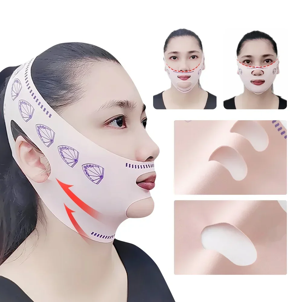 Face-Lift With Sleep Face V Shaper Facial Slimming Bandage Shape Lift Reduce Double Chin Face Thining Band Cheek Slimmer Strap