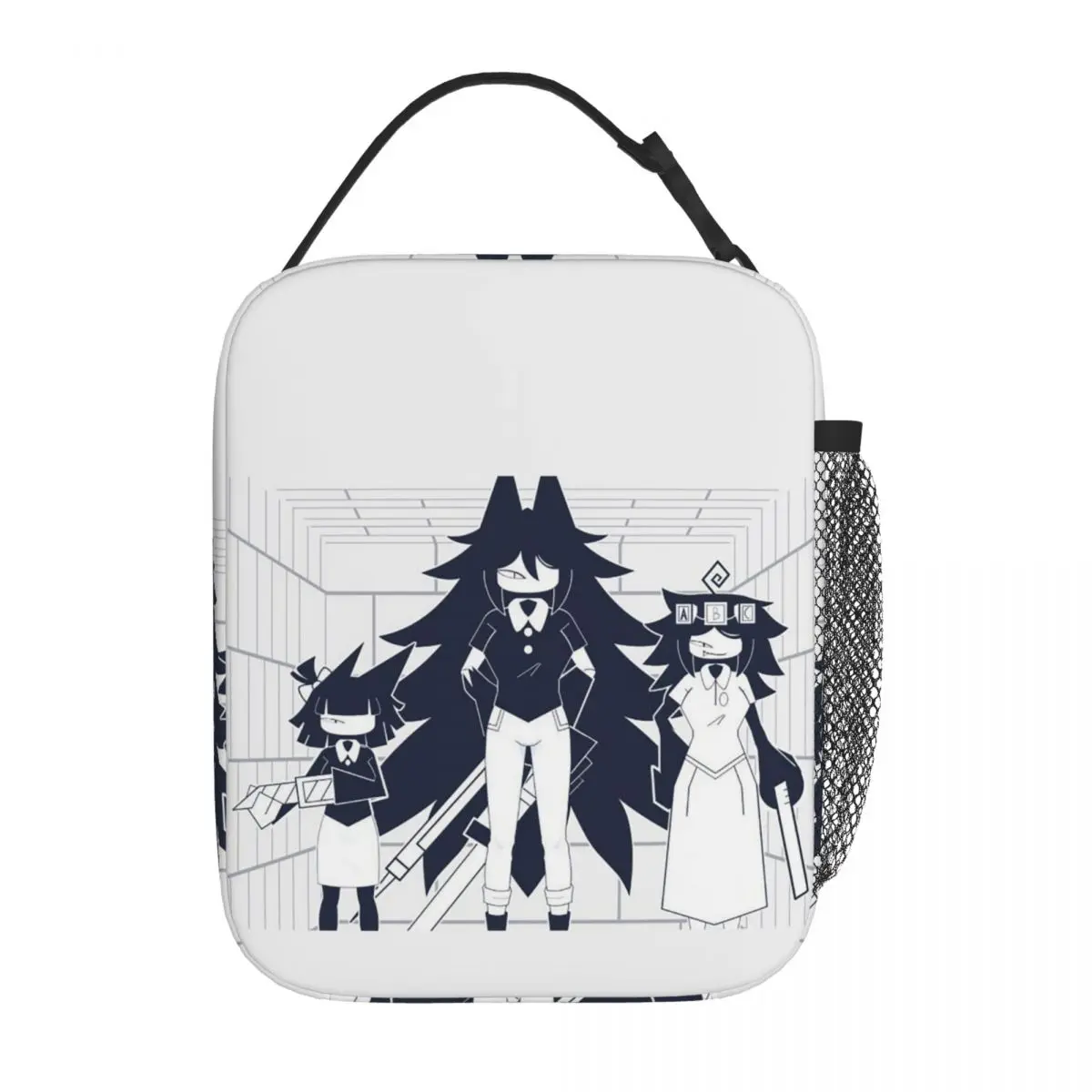 FPE Miss Circle Doodle Cartoon Game Insulated Lunch Bag for Women Children Leakproof Food Boxes Thermal Lunch Box Tote