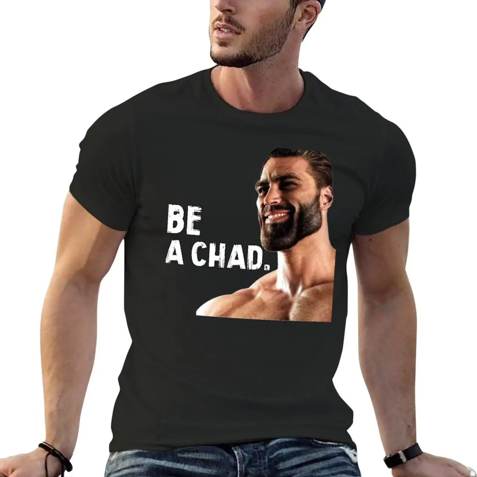 GigaChad Tri-blend T-Shirt Short sleeve tee hippie clothes vintage customs design your own mens graphic t-shirts