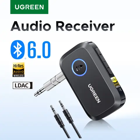 UGREEN Bluetooth 6.0 5.4 Car 3.5mm AUX Jacks for Car Speakers Audio Music Hands Free Bluetooth 5.3