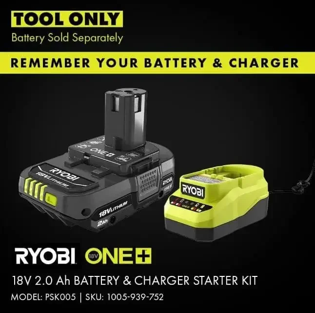 RYOBI ONE+ 18V Cordless 1/4 in. Impact Driver (Tool Only) Green