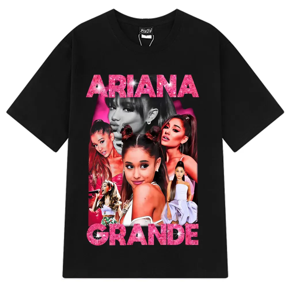 

Ariana Singer Grande Vintage Graphic T Shirt Men Women Cotton Tee Short Sleeve T Shirt O Neck Fashion Oversized Casual T-shirts