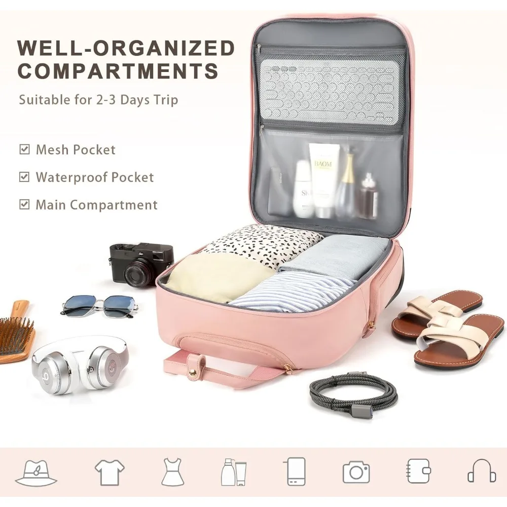 حقيبة حمل على الأمتعة مع عجلات، حقيبة منتج شخصية معتمدة من شركة الطيران، حقيبة حمل متعددة للسفر مع جلد Ha #4