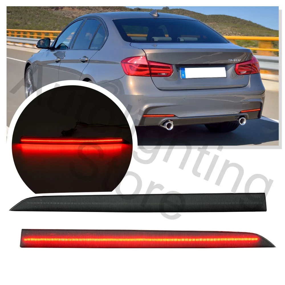 2PCS LED Rear Bumper Reflector Lamp tail Brake stop Light for BMW 3 series F30 F31 2012 2013-2019 red light