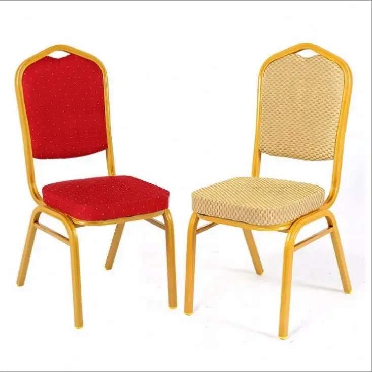 Party Gold Metal Legs Furniture  Chair Stackable Fabric Hotel Wedding Chair for Events Banquet