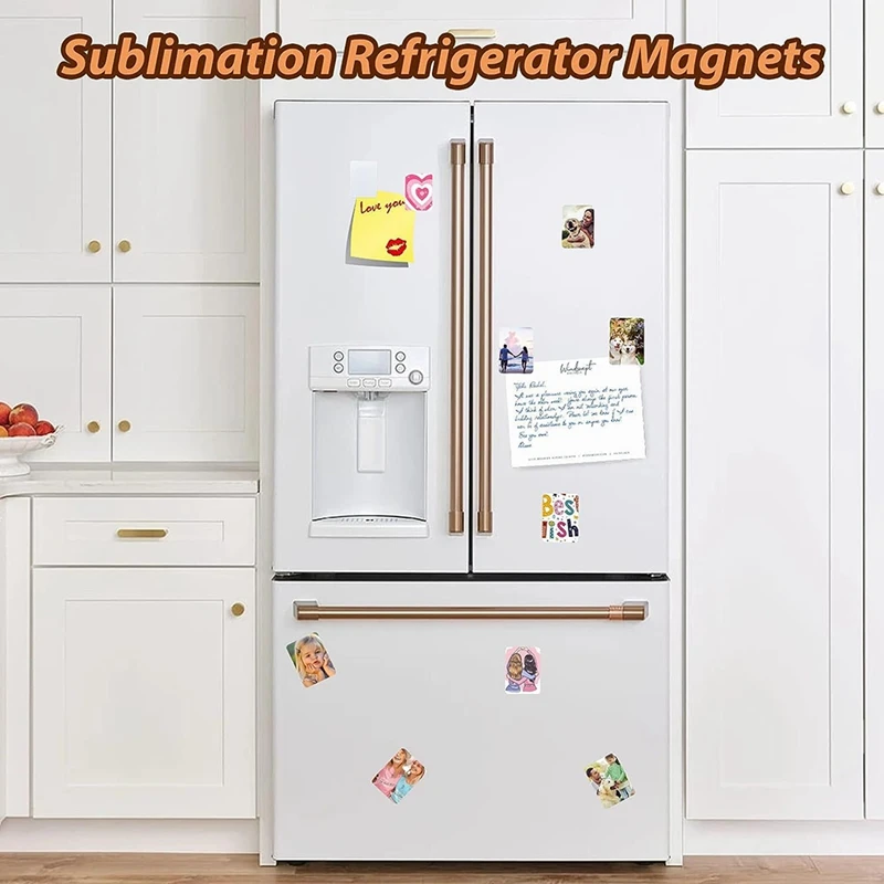 34PCS Sublimation Magnets Blanks, 3X2.2 In Personalized Fridge Magnet Blank Sublimation Refrigerator For Kitchen Office White