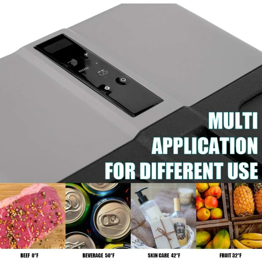 فريزر تبريد محمول مع نظام تبريد كهربائي بضاغط تيار متردد/تيار مستمر مجهز بعجلات عربة لسهولة التنقل مثالية لـ #6