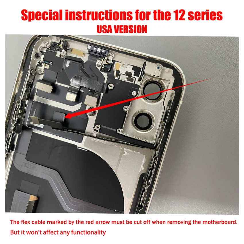 Pełny Zestaw Rozmontowany Środkowy Panel Ramowy Obudowa Tylna iPhone 12 12Pro Max Bez Płyty Głównej z Bezprzewodowym Zestawem i Prezentem — zdjęcie produktu 2