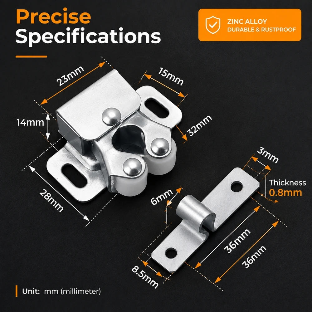Cabinet Door Magnetic Catch Push Open Self Closing Latch Hardware for Kitchen Cupboards Wardrobes Dressers Closet Doors
