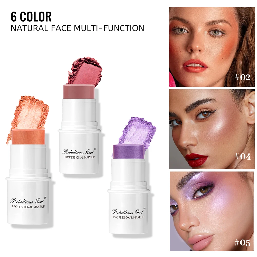 أعواد كونتور كريمية، ظلال تفتيح مع قلم تحديد الوجه برونزي وأحمر الخدود، قلم تحديد الوجه غير دهني ومقاوم للماء #4