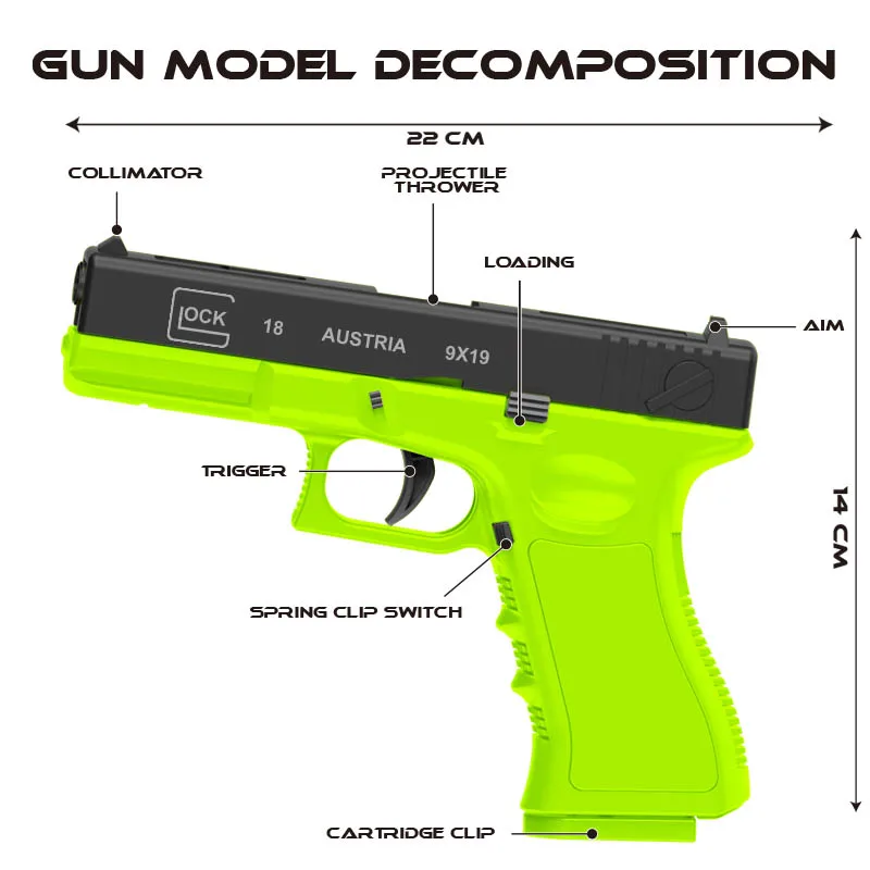 2025. M1911 Automatic Ejection Soft Bullet Toy Gun G18 Air Gun Children's CS Shooting Game Boys Toy（continuous emission）