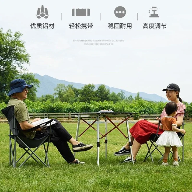Aluminum Alloy Roll‑Up Table Outdoor Folding Square Table Portable Picnic Table for Camping Outdoor Furniture Camping Tables