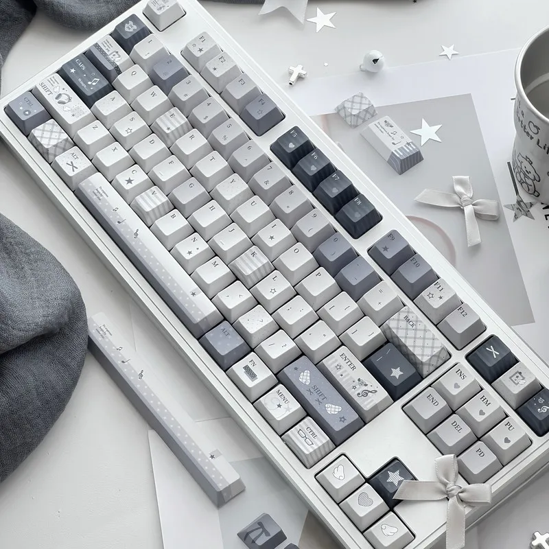 

Custom Keycaps Original Asian Style Music Note Premium Gray Tone Oem Profile Translucent Jelly For Mechanical Keyboard