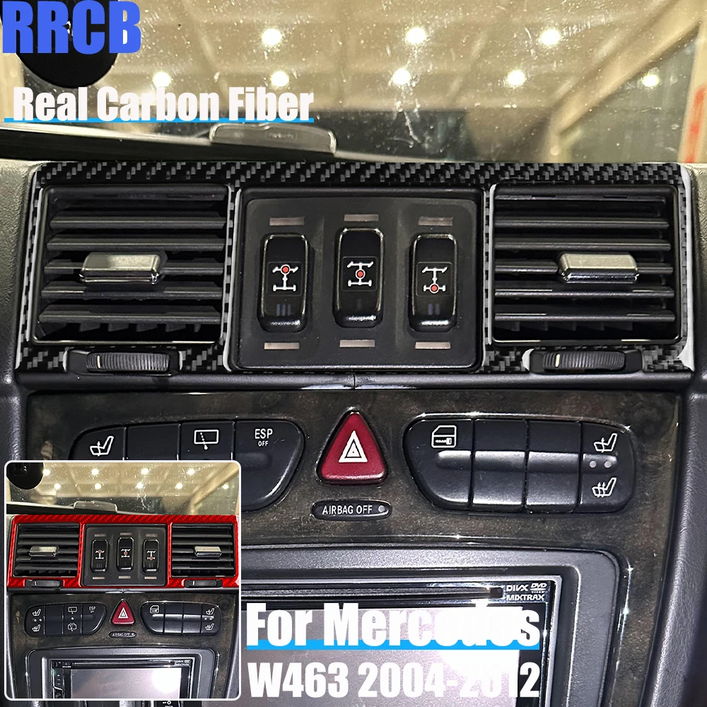 

Real Carbon Fiber Car Accessories Center Air Vent Soft Cover Sticker For Mercedes-Benz G Class W463 G500 G55 G63 G550 2004-2012