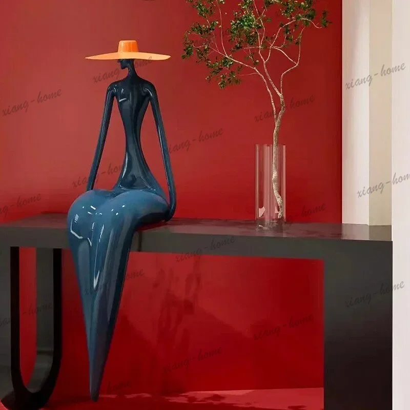 Creative living room simple modern TV cabinet light luxury art ornament figure sculpture