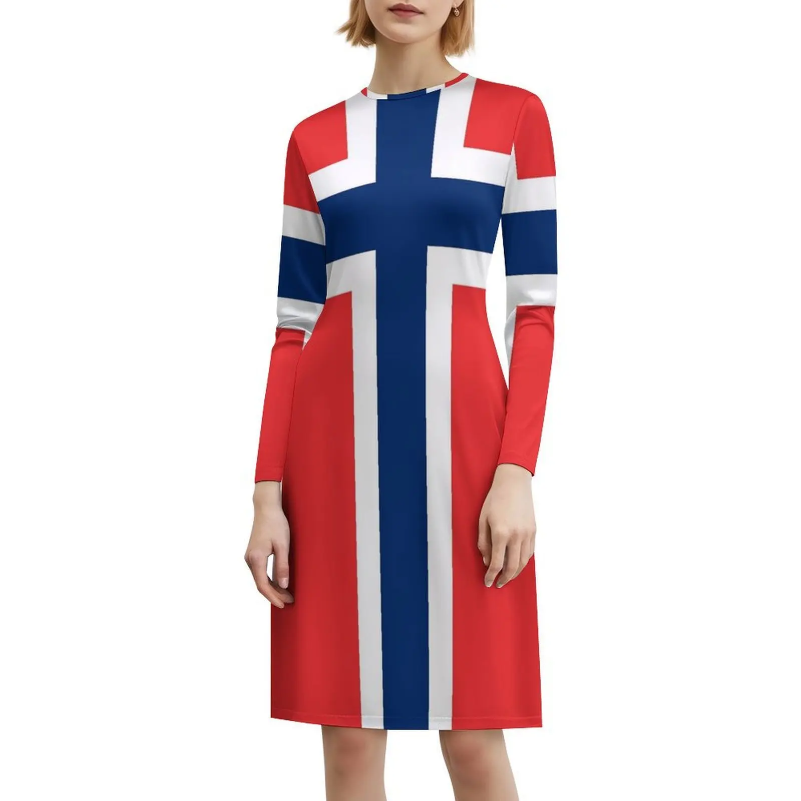 أقنعة هدايا العلم النرويجي ملصقات ومنتجات فستان بوهيمي بدون أكمام متعدد الطباعة فستان حفلات عطلة الشاطئ علم نرويجي