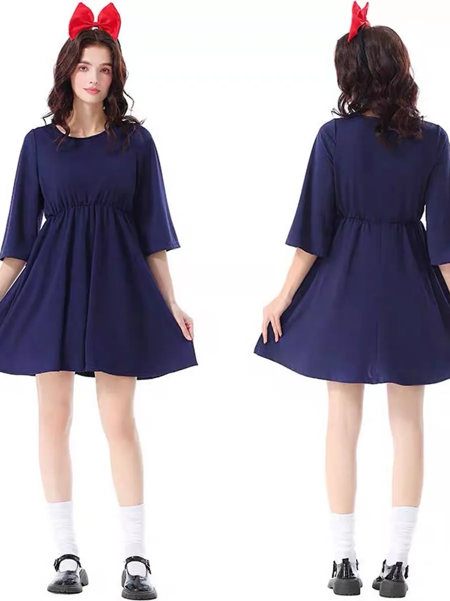 loween Costume da gioco di ruolo anime per adulti Piccola strega molto ragazza Cosplay Miyazaki Kiki Abbigliamento da prestazione Donna