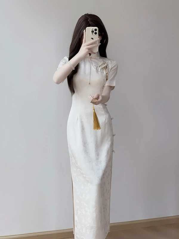 

Ting Yue Ling New 2026 Young Sle Chinese Dr Ele Long ort Sve Daily Wear Low Slit for Young Girls
