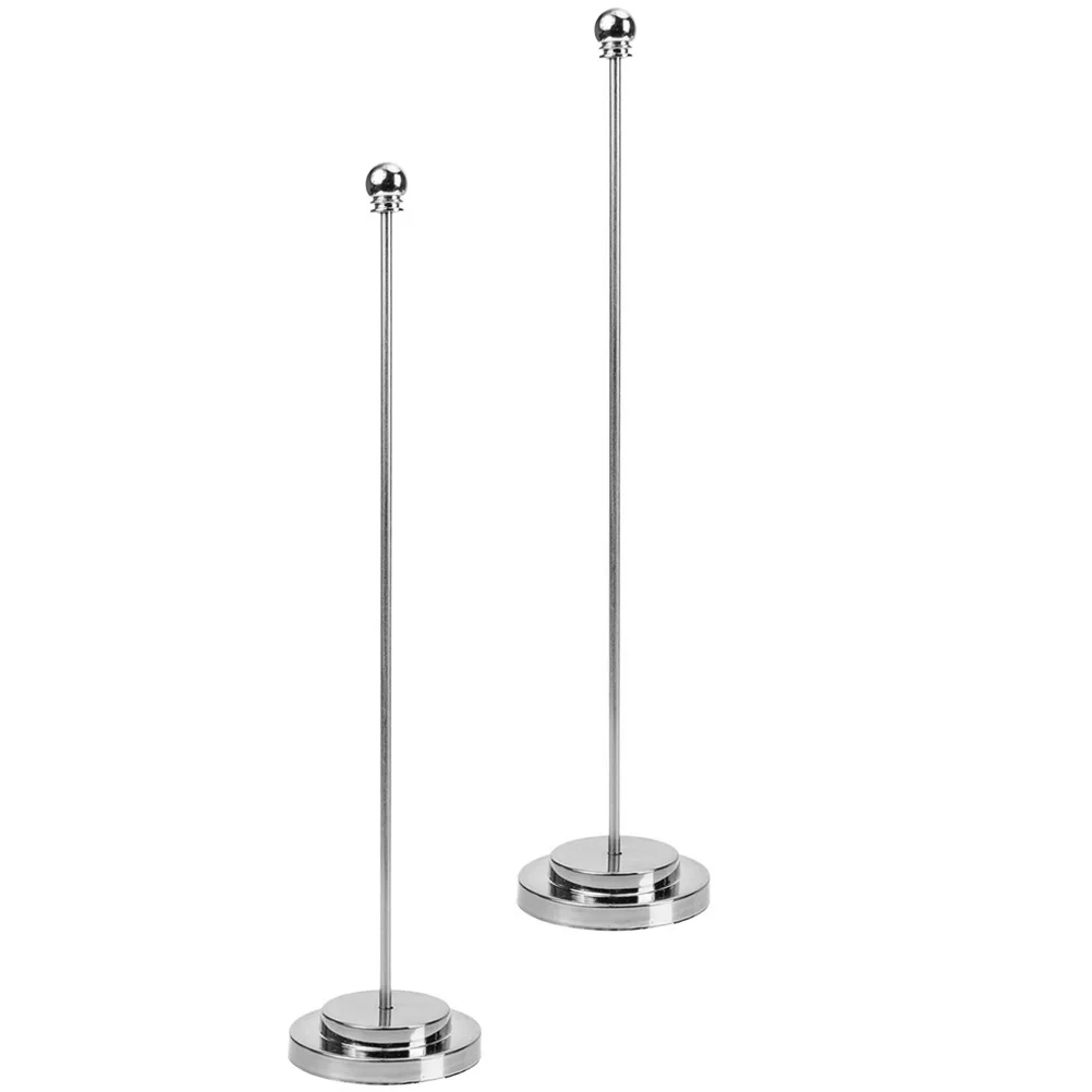 

2Pcs Metal Silver Desktop Metal Flag Holder Stand Nail-Free Flagpole Meeting Room Decor Sturdy Holder PracticalBracket