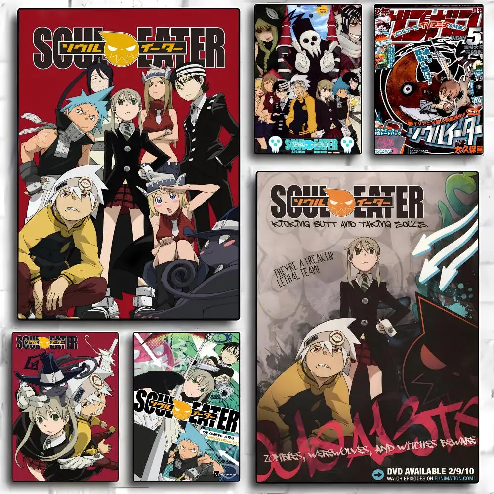 S-Soul Eater Anime Poster HD Art Sticky Wall Room Decor Home Waterproof Home Living Bar Aesthetic Decoration