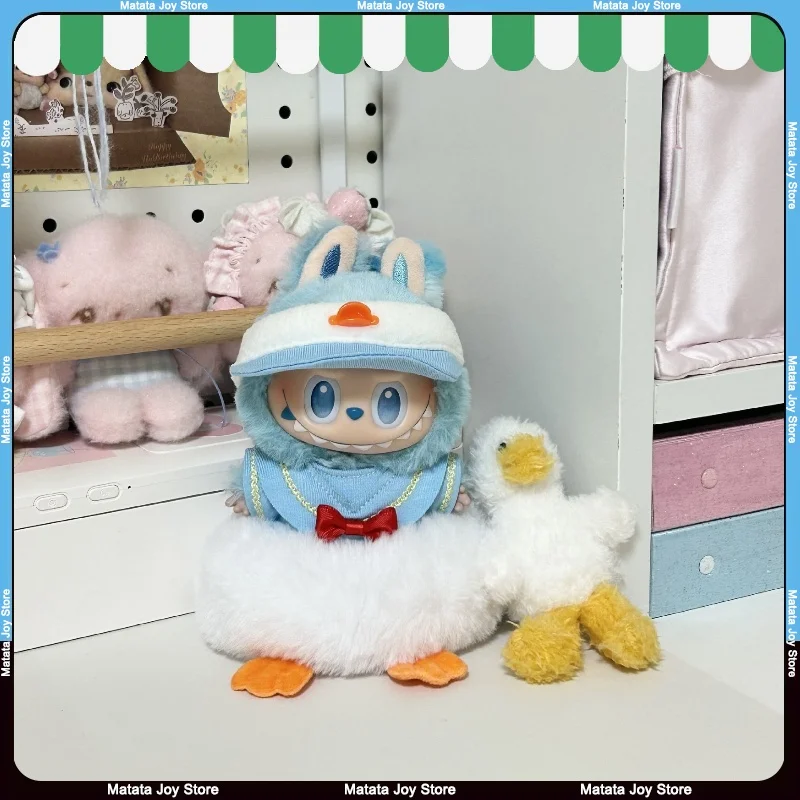 

Only Clothes For Labubu Dolls Donald Cool Duck Clothing Set 17cm Cute Duck Blue Hat Trendy Celebrity Dolls Can Replacement Toys
