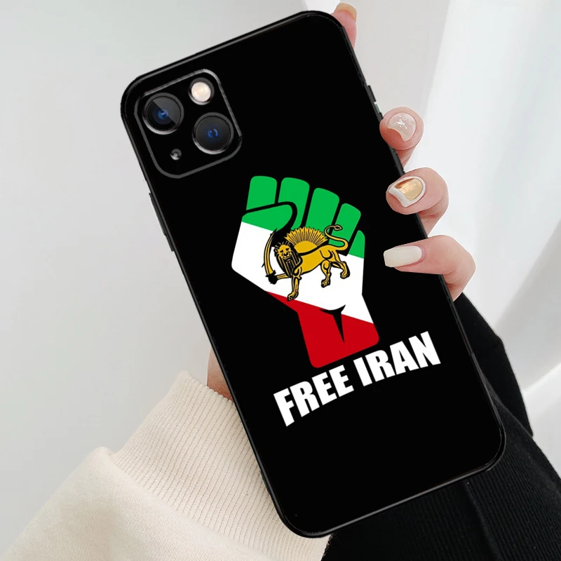 Iran Flag Phone Case For iPhone 11 12 13 14 15 16 Pro Max Mini X XR XS Max Plus Cover Funda