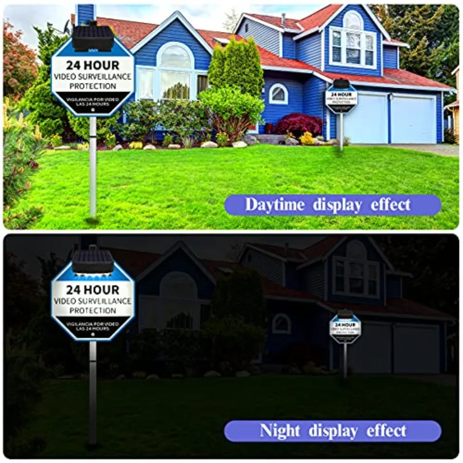 Solar Powerd Deck LED Solar Light Clip-On Yard Security Sign Spotlight Outdoor Large Capacity Battery, Max14 Hours Working