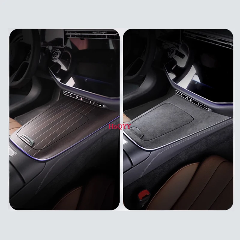 

Car Center Console Leather Suede Style Panel Cover Trim Panel Frame Interior Modification For Mercedes Benz E Class W214