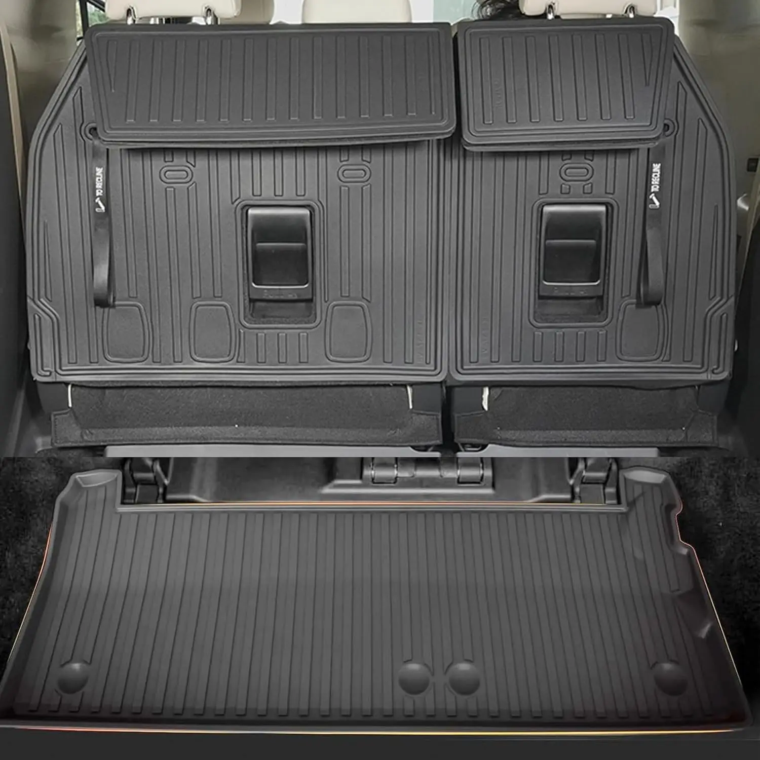 

Custom Fit Cargo Liner & Backrest Mats for Toyota Sienna 7/8 Seat, All Weather Protection Trunk Mat and 3rd Row Seat Covers