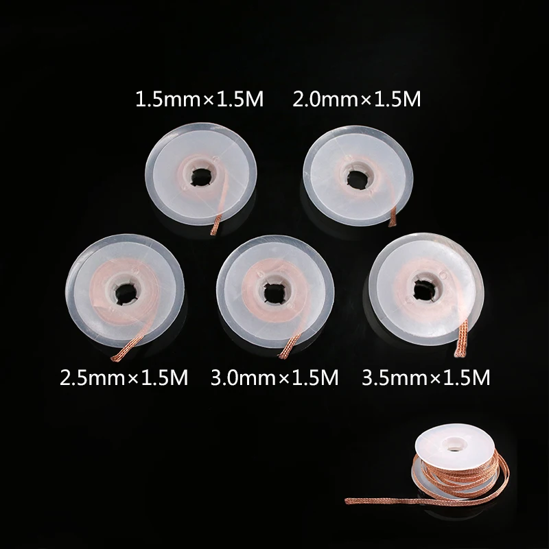 1.5/2/2.5/3/3.5MM Desoldering Braid Tape Copper Solder Wire Soldering Wick Tin Solder Removal Braid Welding Wire Repair Tools