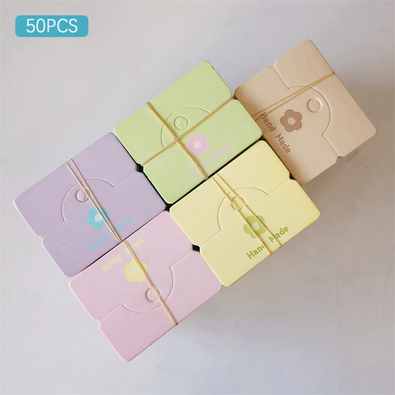 50PCS Colored Flowers Hairpins Cardboard Jewelry Packaging Bag Card Paper Display Card Necklaces Bracelets Earrings Cardboard