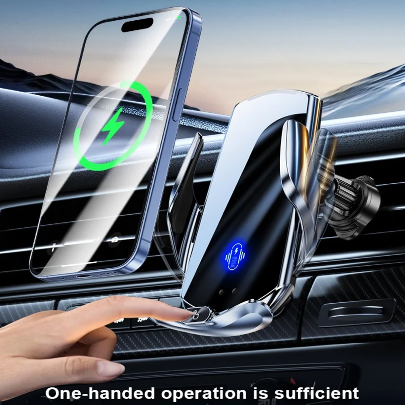 15W Infrared Induction Fast Charging Car Magnetic Wireless Charger Automatic Car Mount Phone Holder For iPhone Samsung