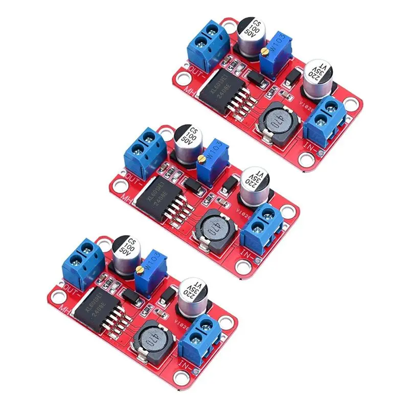 3-Pack XL6019 DC-DC Adjustable Boost Power Module Boost 5V 6V 12V 24V 3-35V To5-40V 5A High Power Current DC Todc