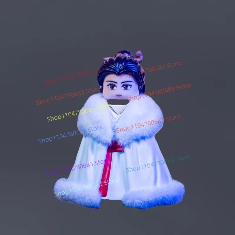 MOC اللبنات الأبيض زهرة اللوتس شخصية صغيرة التجمع نموذج حلية أنيمي الكرتون ملحق لعبة هدية عيد تحصيل