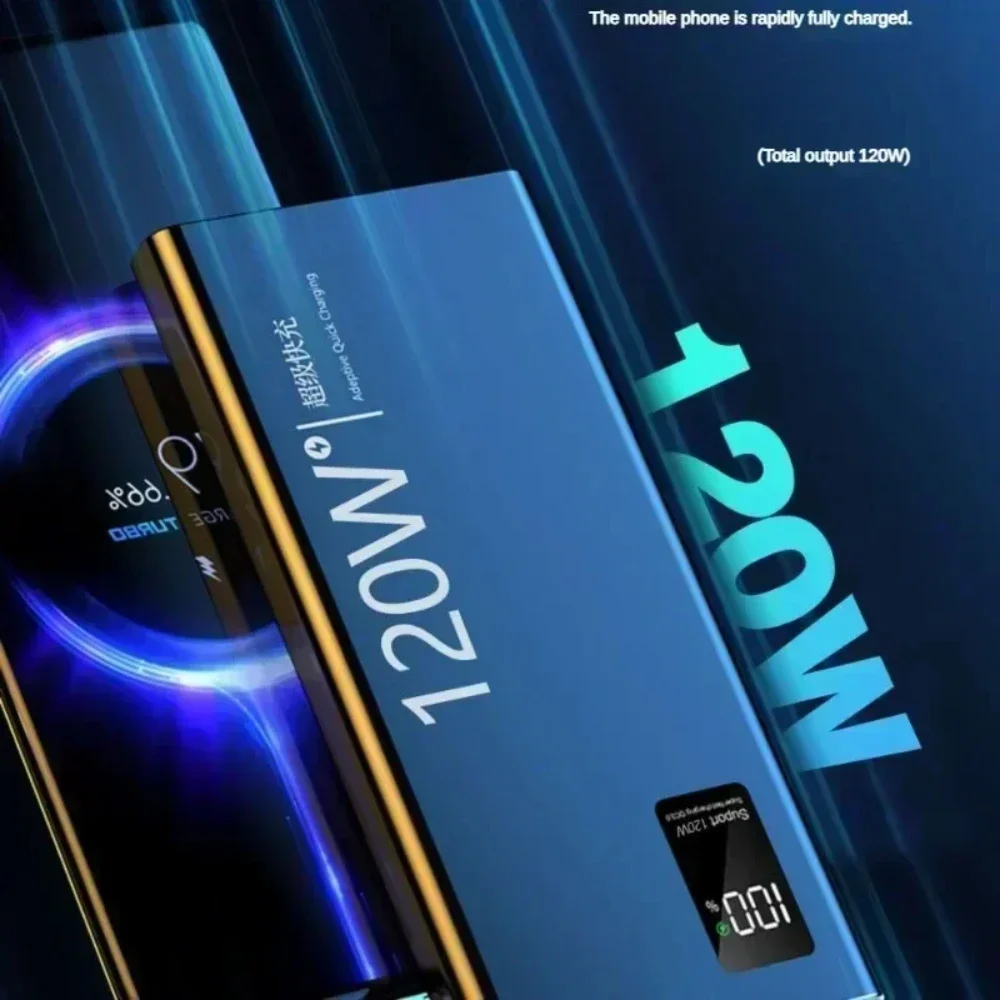 20000mAh For IPhone  Samsung Huawei High Capacity Power Bank 120W Fast Charging Powerbank Portable Battery Charger