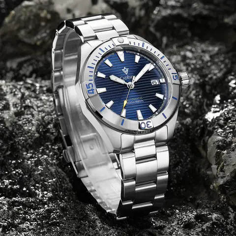 CADISEN NEW Top Brand Sports Men Mechanical Wristwatch Luxury Automatic NH35 Watch Men's Stainless Steel 200M Waterproof Clock