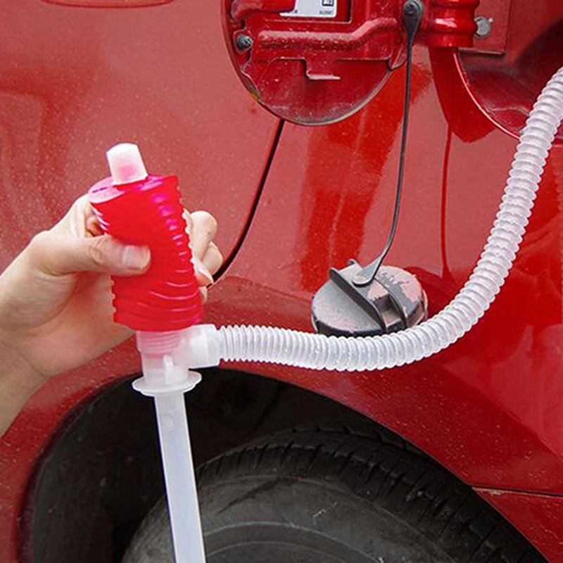 Bomba de mano con ventosa para transferencia de combustible, herramienta Manual Universal para coche, sifón de succión de agua líquida, gasolina y