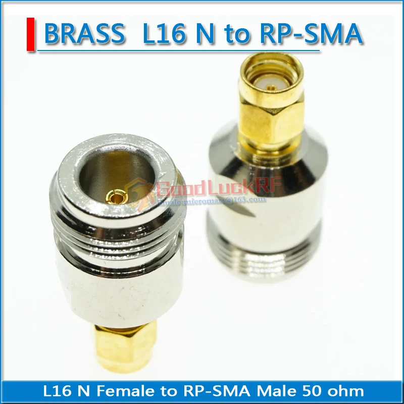 L16 N Vrouw Naar RP-SMA Rpsma Rp Sma Mannelijke Plug Verguld Messing Recht N Naar Rpsma Rf Connector Coaxiale Adapters