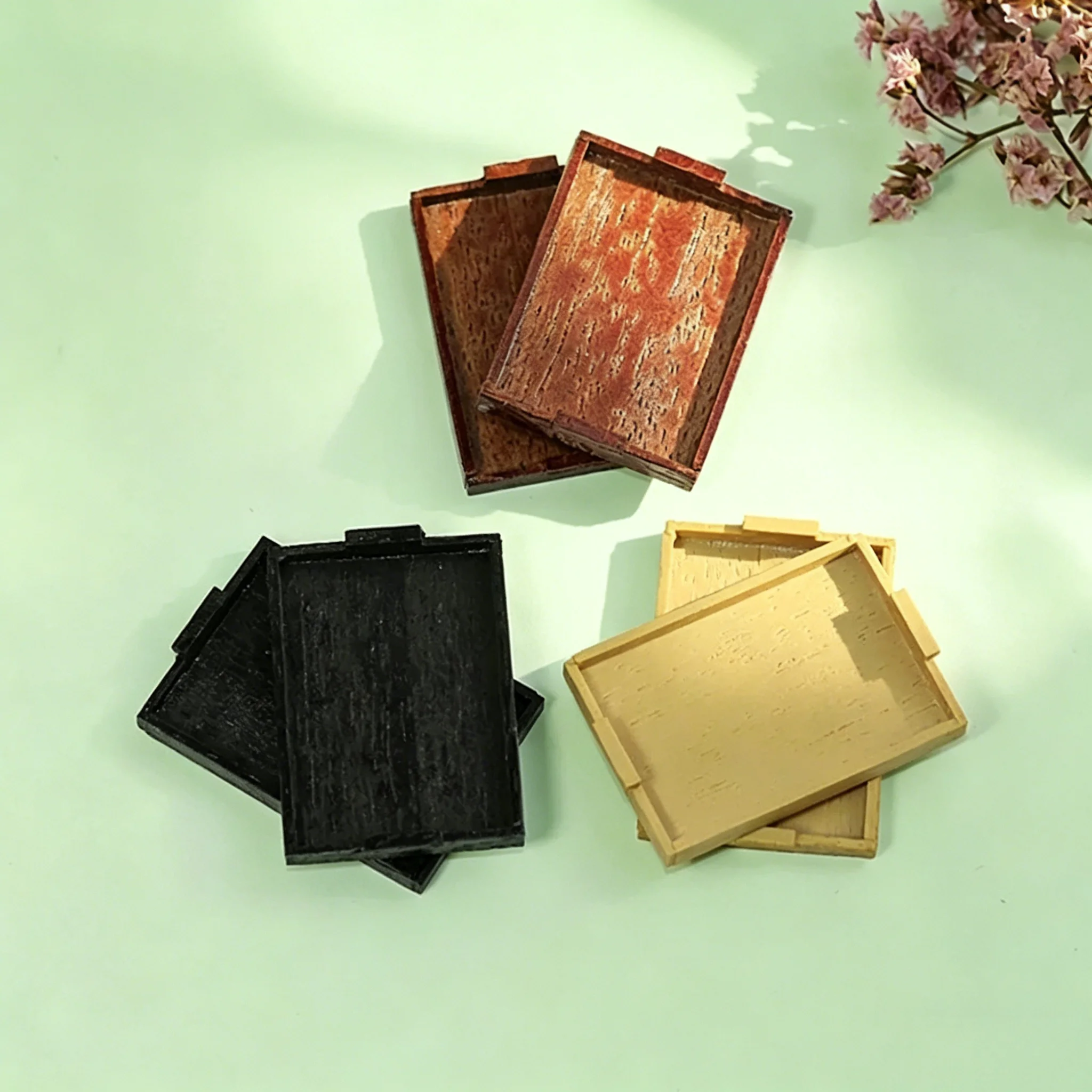 

1Pcs 1/12 Dollhouse Accessories Mini Resin Retro Tray Miniature Food Fruit Plate Model for Doll House Decoration