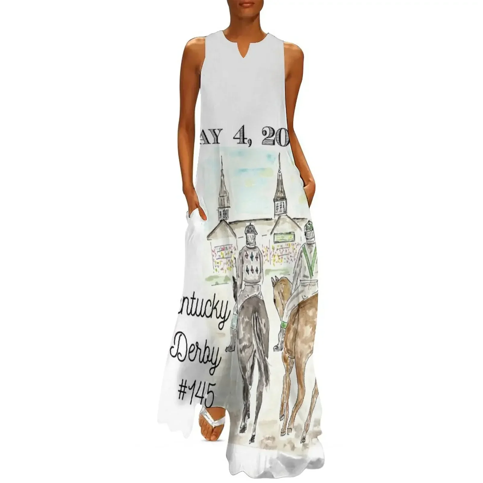 

Kentucky Derby 145, 2019, Horse race, southern, Louisville, KY, Run for roses Long Dress dress for women Dress