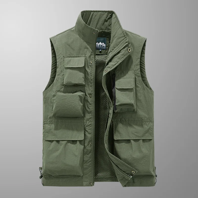 Waterproof Quick-Dry Multi-Function Vest Men's Outdoor Sports Plus Size Casual Top