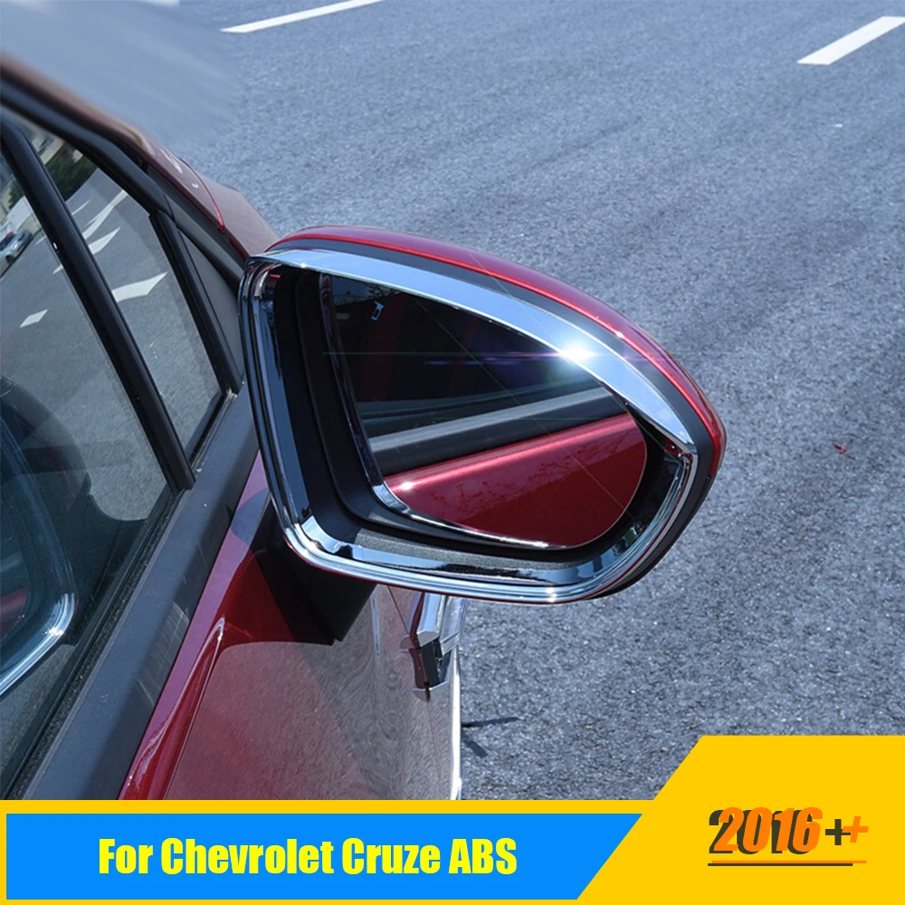 

For Chevrolet Cruze 2016 2017 2018 ABS Chrome Car accessories styling Car rearview mirror block rain eyebrow cover trim